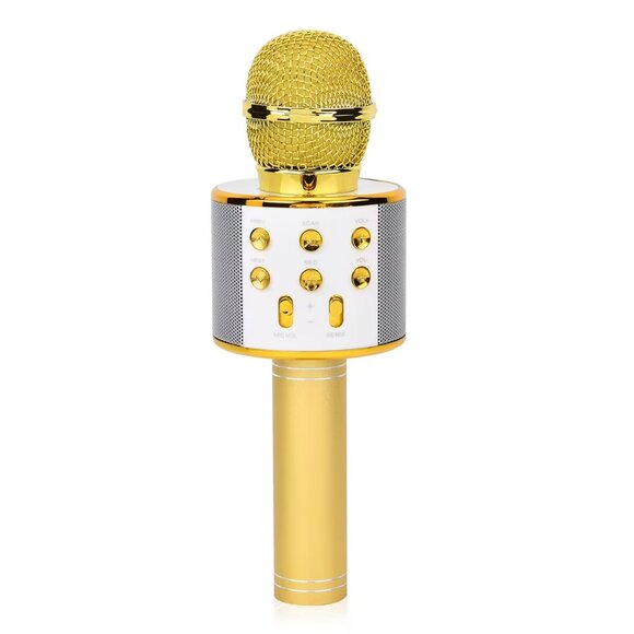 Gold Color Wireless Multifunctional Karaoke Microphone HIFI Speaker - Picture 1 of 3